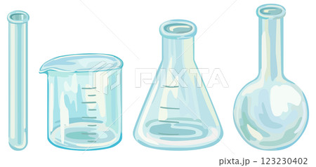 実験器具のイラストセット ベクター素材 123230402