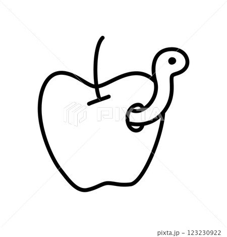 Apple doodle icon hand drawn with thin line in minimalistic style Apple doodle icon hand drawn with thin line in minimalistic style 123230922