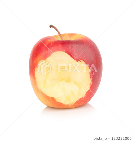 apple peel bite isolated on white background apple peel bite isolated on white background 123231006