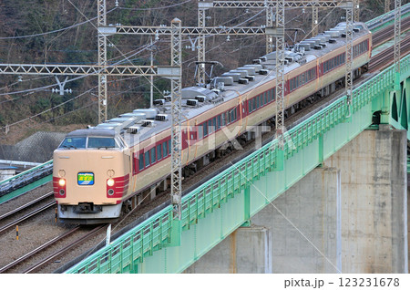 中央本線　鳥沢－猿橋　JR東日本　183系　M51編成（豊田）　あずさ 123231678