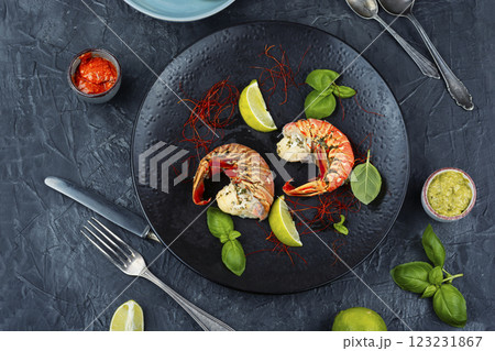 BBQ Grilled Lobster Tail. BBQ Grilled Lobster Tail. 123231867