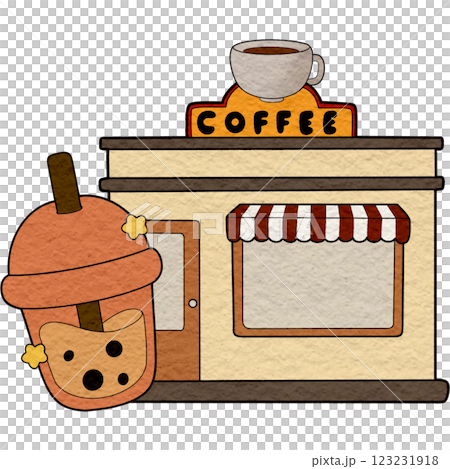 The illustration of a coffee shop 123231918