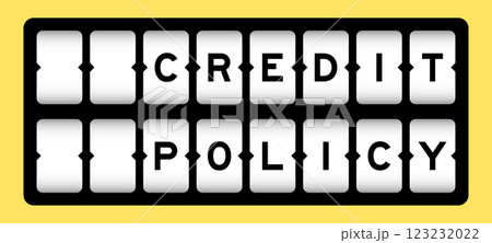 Black color in word credit policy on slot banner with yellow color background Black color in word credit policy on slot banner with yellow color background 123232022