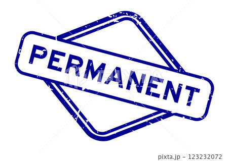 Grunge blue permanent word rubber seal stamp on white background 123232072