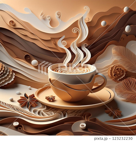 コーヒー、ラテ、チャイのイメージ 123232230