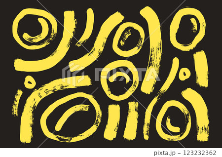 Brush stroke squiggle and circles chalk lines. Vector hand drawn wave round white paint shapes bg. Abstract curve irregular graphic. Folk scribble paintbrush wobbly wavy grunge illustration Brush stroke squiggle and circles chalk lines. Vector hand drawn wave round white paint shapes bg. Abstract curve irregular graphic. Folk scribble paintbrush wobbly wavy grunge illustration 123232362