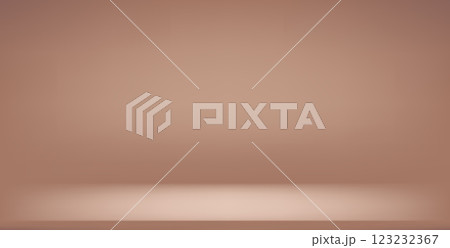 Studio simple brown background. Light neutral wall product room. Minimal pastel table scene. Empty desk and wall stage for beauty presentation. Vector mocha mouse gradient. Banner template 123232367