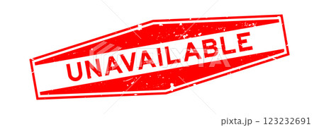 Grunge red unavailable word hexagon rubber seal stamp on white background Grunge red unavailable word hexagon rubber seal stamp on white background 123232691