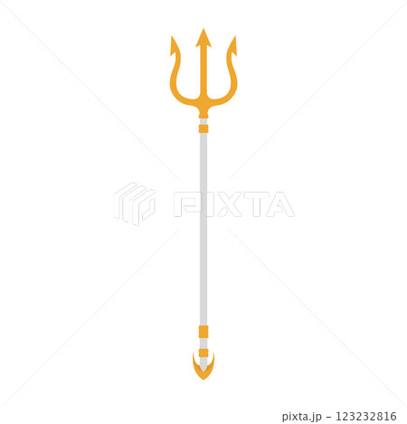 Trident Flat Illustration. Clean Icon Design Element on Isolated White Background Trident Flat Illustration. Clean Icon Design Element on Isolated White Background 123232816