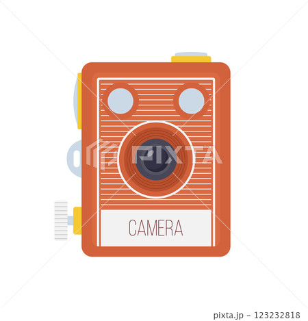 Vintage Camera Flat Illustration. Clean Icon Design Element on Isolated White Background Vintage Camera Flat Illustration. Clean Icon Design Element on Isolated White Background 123232818