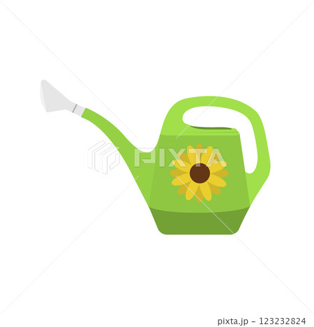 Watering Can Flat Illustration. Clean Icon Design Element on Isolated White Background 123232824