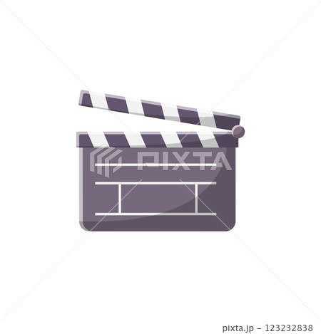 Clapperboard Flat Illustration. Clean Icon Design Element on Isolated White Background Clapperboard Flat Illustration. Clean Icon Design Element on Isolated White Background 123232838