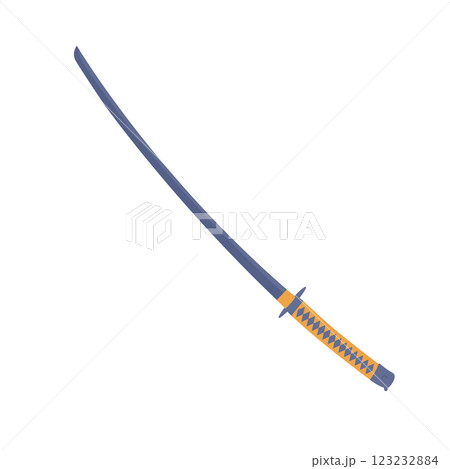 Katana Flat Illustration. Clean Icon Design Element on Isolated White Background 123232884