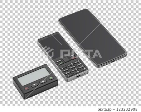 Pager, feature phone, and smartphone 123232908