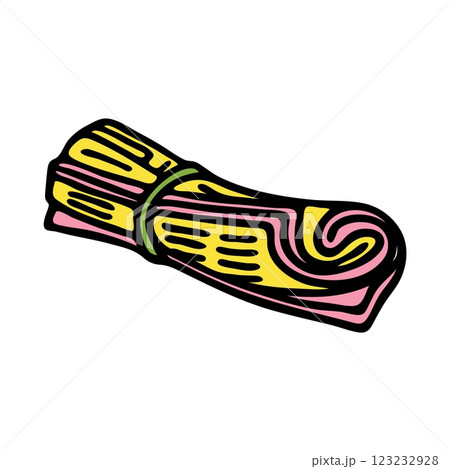 Doodle newspaper icon hand drawn with thin line minimalistic style and colored 123232928