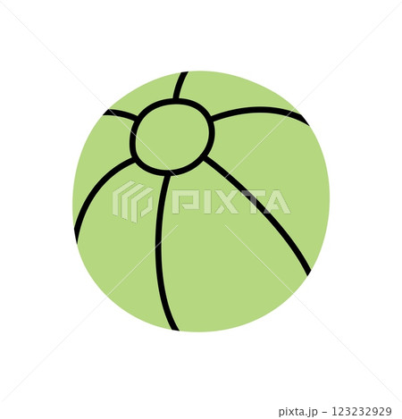 Doodle beach ball icon hand drawn in a modern minimalistic style 123232929