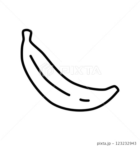Banana doodle icon hand drawn with black line in freehand style 123232943