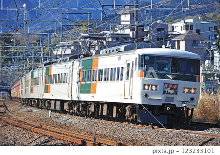 東海道本線 真鶴 JR東日本 185系 C4編成(大宮) 踊り子 東海道本線 真鶴 JR東日本 185系 C4編成(大宮) 踊り子 123233101