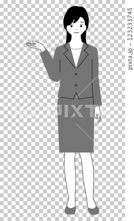 一位女士引導的全身插圖 一位女士引導的全身插圖 123233745