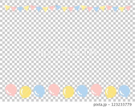 風船　ガーランド　フレーム　イラスト 123233779
