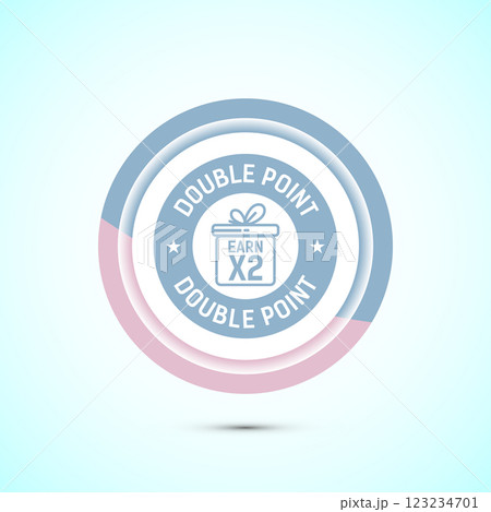Earn x2 double point icon design illustration. Earn x2 sign symbol for promotion, Button design 123234701