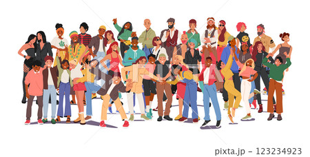 Creative multicultural crowd of diverse people social community showcasing happiness and unity Creative multicultural crowd of diverse people social community showcasing happiness and unity 123234923