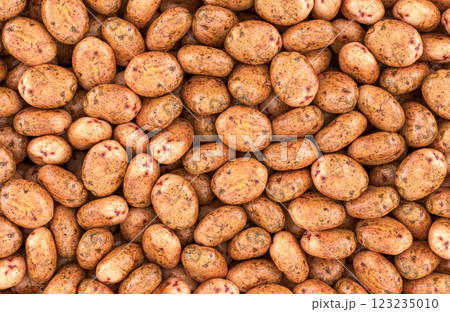 Potatoes background, wallpaper. 3D rendering 123235010