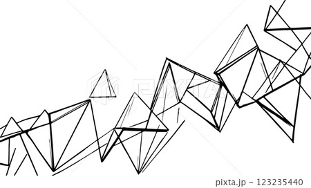 Abstract geometric triangle shapes. Black ink sketch on white background. Graphic design, website banner, or modern branding. Hand-drawn lines, dynamic composition, minimalist art. Abstract geometric triangle shapes. Black ink sketch on white background. Graphic design, website banner, or modern branding. Hand-drawn lines, dynamic composition, minimalist art. 123235440