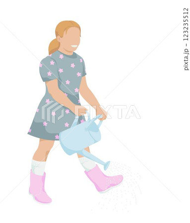 Man with a watering can on white background 123235512