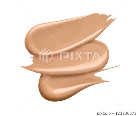 Creamy foundation smeared on white background Creamy foundation smeared on white background 123236673
