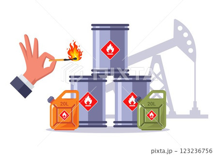 Chemical toxic hazardous liquids. Flammable and explosive oil. Fuel container. Gas container. Chemical toxic hazardous liquids. Flammable and explosive oil. Fuel container. Gas container. 123236756