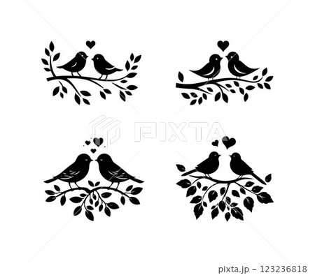 Hummingbird silhouette bundle vector art illustration design template 123236818