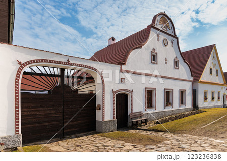 Medieval village of Holasovice in the South Bohemian Region, inscribed on the UNESCO World Heritage List, Czech Republic 123236838