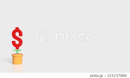 The Dollar symbol in plant for Business concept 3d Rendering. 123237860