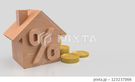 The Wood House and percent for Property or real estate concept 3d rendering. 123237866