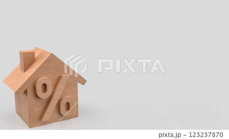 The Wood House and percent for Property or real estate concept 3d rendering. The Wood House and percent for Property or real estate concept 3d rendering. 123237870