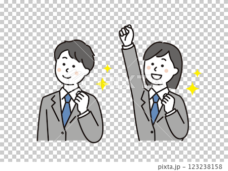 Male and female students doing a fist pump 123238158