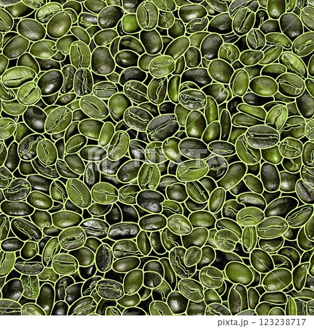 Seamless wallpaper of abstract lines. Background with endless pattern and drawn coffee beans. Seamless wallpaper of abstract lines. Background with endless pattern and drawn coffee beans. 123238717