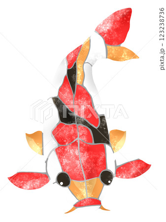 綺麗な観賞魚ニシキゴイのモザイク画風切り絵イラスト 綺麗な観賞魚ニシキゴイのモザイク画風切り絵イラスト 123238736