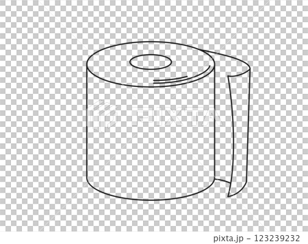 Simple toilet paper line drawing illustration Simple toilet paper line drawing illustration 123239232