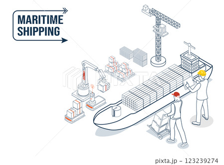 Container ship transportation for global cargo movement through maritime logistics and shipping networks. Container ship transportation for global cargo movement through maritime logistics and shipping networks. 123239274