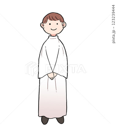 アルバを着たキリスト教徒の男性のイラスト 123239444