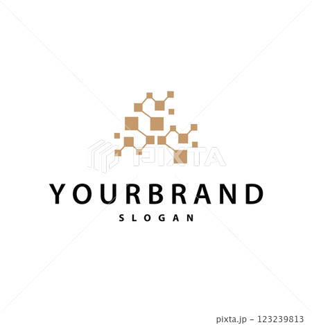 cell neuron technology logo design illustration data simple abstract modern template brand product 123239813