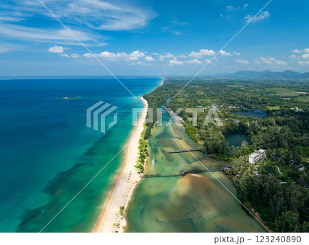 Amazing beach sea background,Summer vacation sea beach background,Beautiful ocean at Phuket island Thailand 123240890