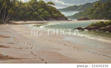 南の島の海岸にありそうな風景 123241210