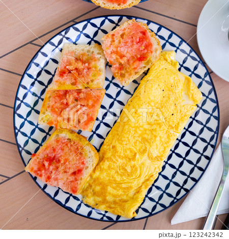 Healthy omelet and sweet jam sandwiches Healthy omelet and sweet jam sandwiches 123242342