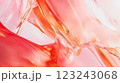 Abstract fluid texture in pink and orange with translucent curves pattern 123243068
