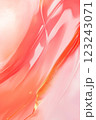 Abstract fluid texture in pink and orange with translucent curves pattern 123243071