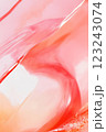 Abstract fluid texture in pink and orange with translucent curves pattern 123243074