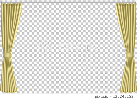 束ねた黄色のカーテン 束ねた黄色のカーテン 123243152